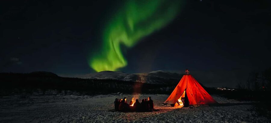 Abisko: Northern Lights Hike with Husky Puppies - Starting at Abisko Fjällturer