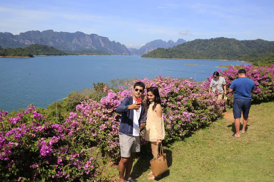 Cheow Larn Lake - Hiking - Cave Explore - Wildlife Safari - The view from Chiew Larn Lake View Point