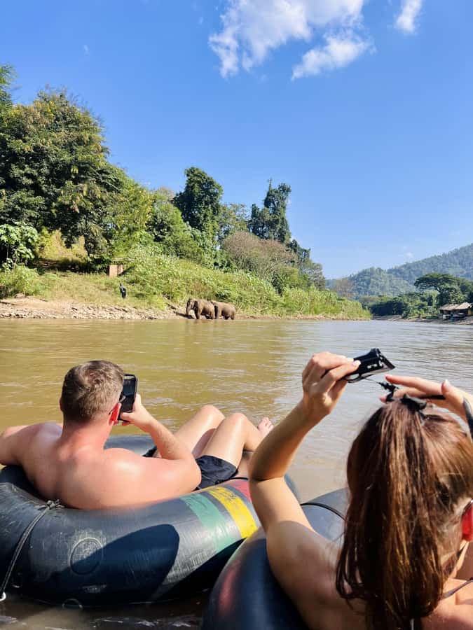 Chiang Mai Adventure: Trekking, Tubing & Waterfall Slide - Mae Taeng River tubing near Elephant Nature Park