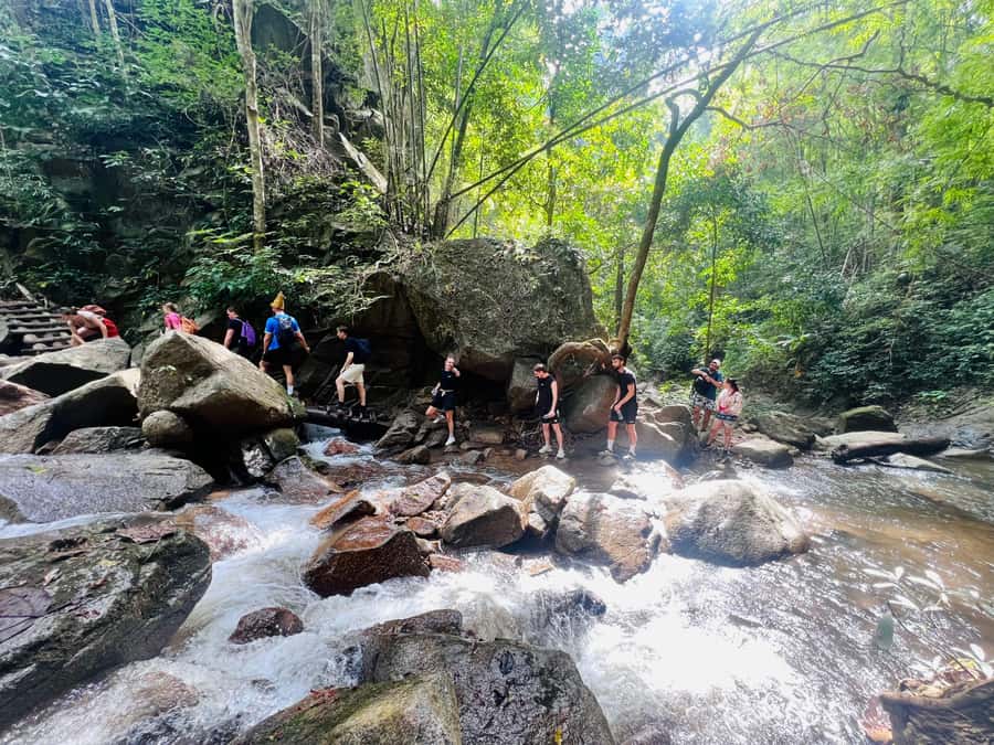 Chiang Mai Adventure: Trekking, Tubing & Waterfall Slide - Tard Mok Waterfall after a 2.5-hour forest trek