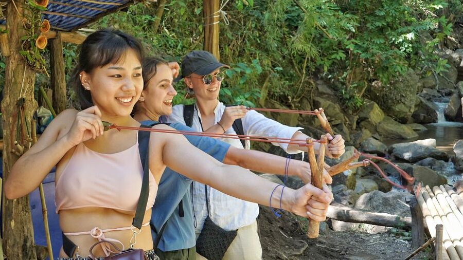 Chiang Mai: Guided Jungle and Waterfall Trek with Transfer - Reaching the 10-meter waterfall