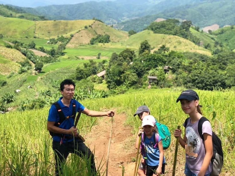 Chiang Rai Trek: 4 Hilltribes Villages & Waterfall Only Walk - Akha farmland and the Lahu village