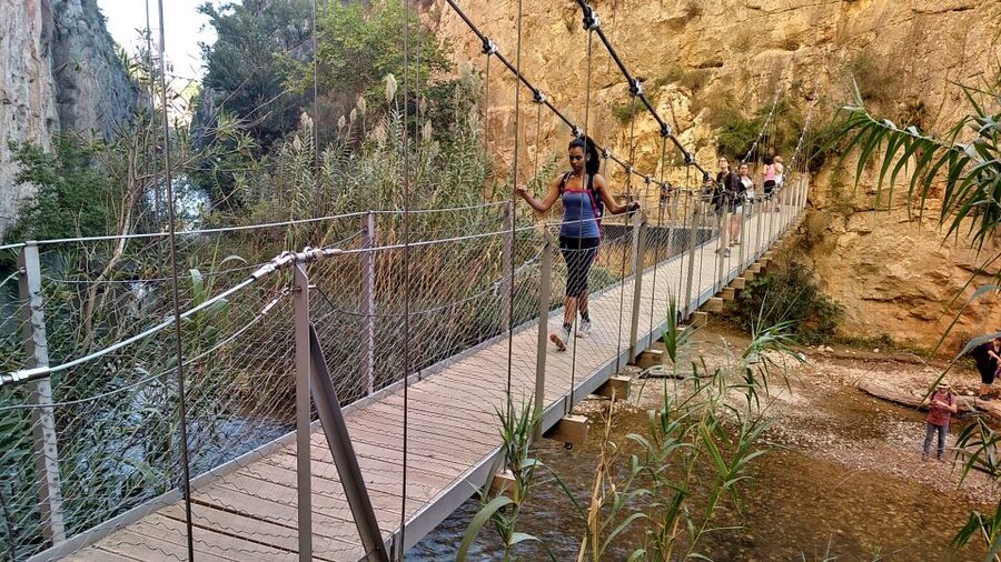 Chulilla: Hanging Bridges & Canyon Private Hiking Day Tour - Down to Charco Azul and its cool water
