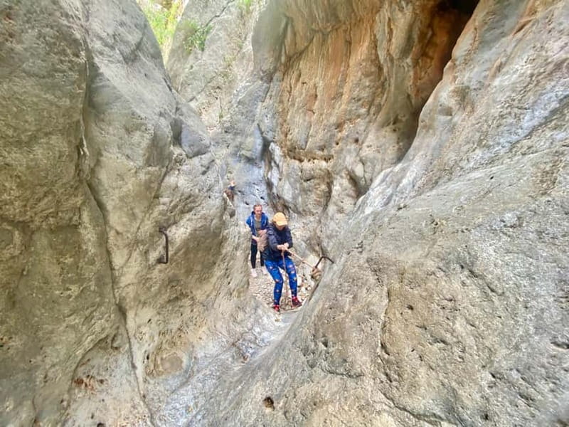 Crete: Kritsa Canyon Guided Hiking Tour - Rock, plants, goats, and wide mountain views