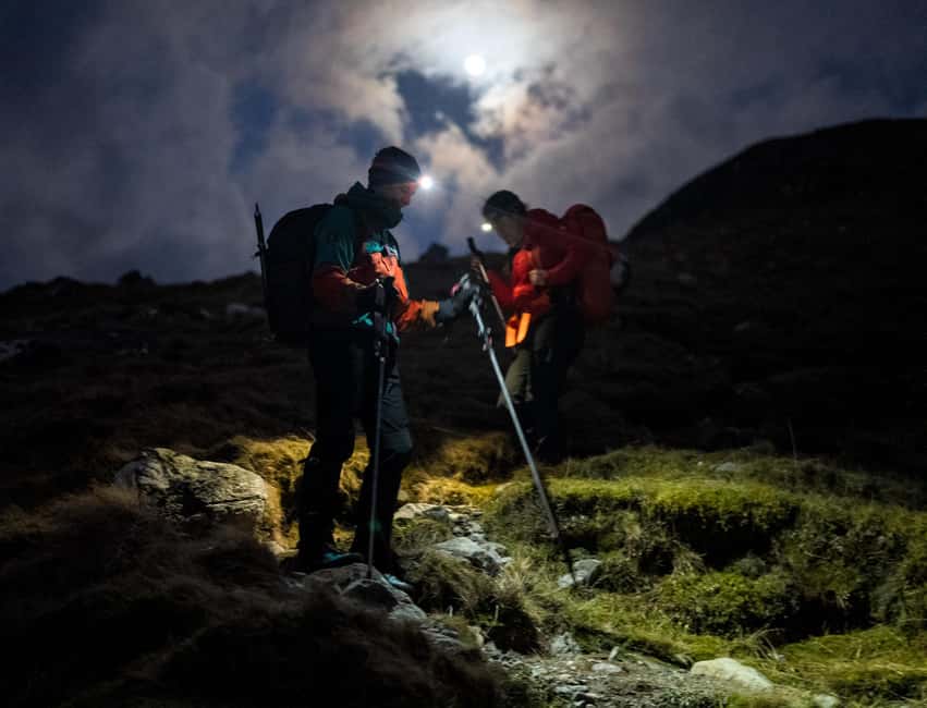 Edinburgh: Arthur's Seat Sunset Hike - The dark descent and supplied head torches