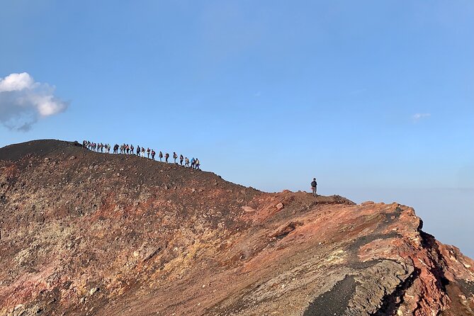 Etna excursion 3000 meters with 4x4 cable car and Trekking - Crater rims, narrow ridges, and loose volcanic grit