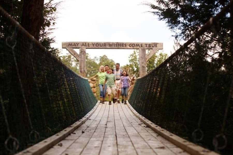 Foxfire Mountain: Hiking & Swinging Bridge Family Adventure - Walking the Evergreen Grotto Canopy Route