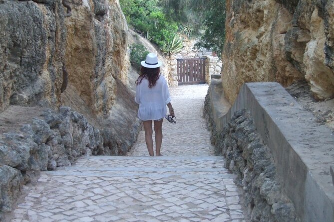From Faro: Benagil Hiking Cliffs and the 4 Treasure Experience - Algar Seco for caves, rocks, and open views