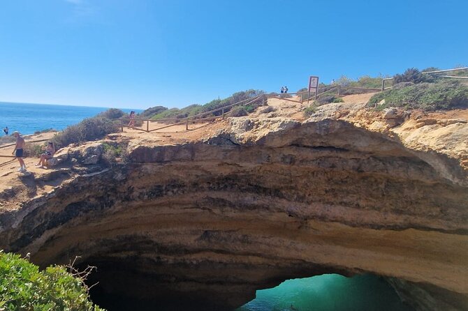 From Faro: Benagil Hiking Cliffs and the 4 Treasure Experience - Benagil Cave from the top, not from the water