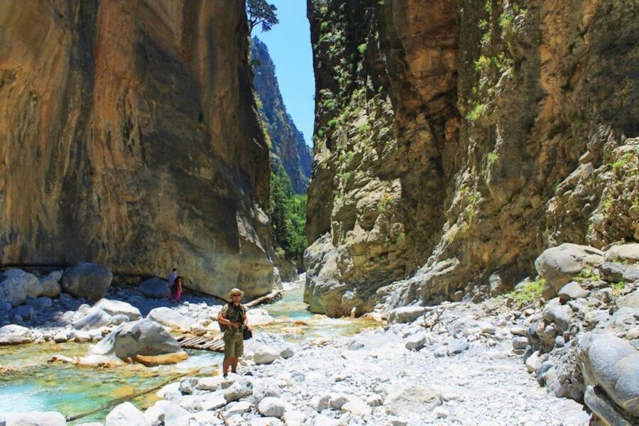 From Heraklion: Samaria Gorge & Agia Roumeli Hiking Day Trip - River, cliffs, and Kri-Kri goats