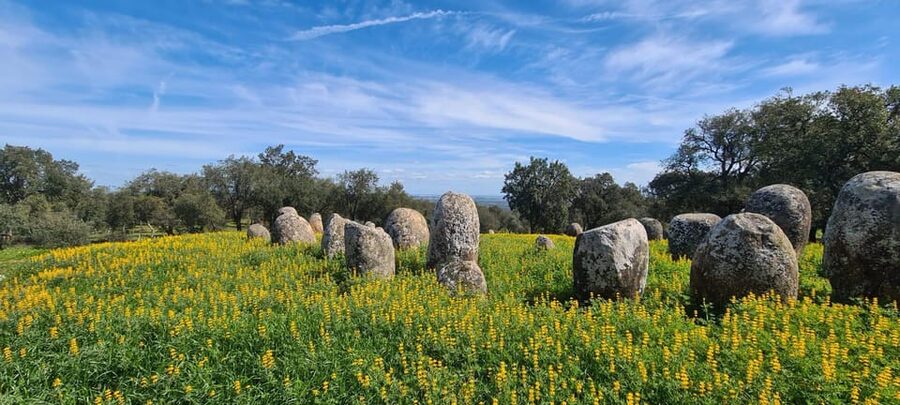 From Montemor or Évora: Guided Hike to Almendres Megalithic - Castelo do Geraldo and the view toward Évora