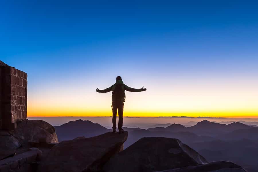 From Sharm: Mount Moses Trekking, Sunrise & Monastery Visit - Starting the climb in darkness