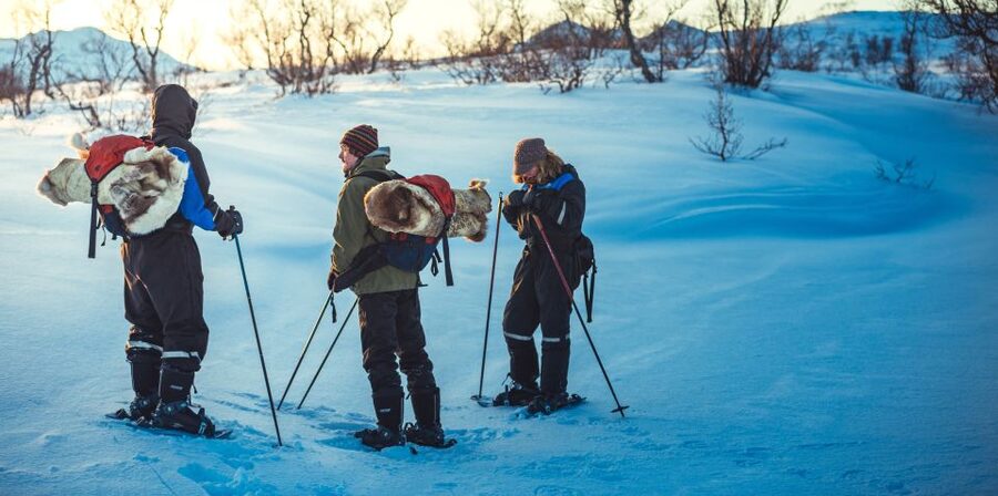 From Tromsø: Guided Husky Snowshoe Hike and Husky Camp Visit - Chocolate cake beside the fire