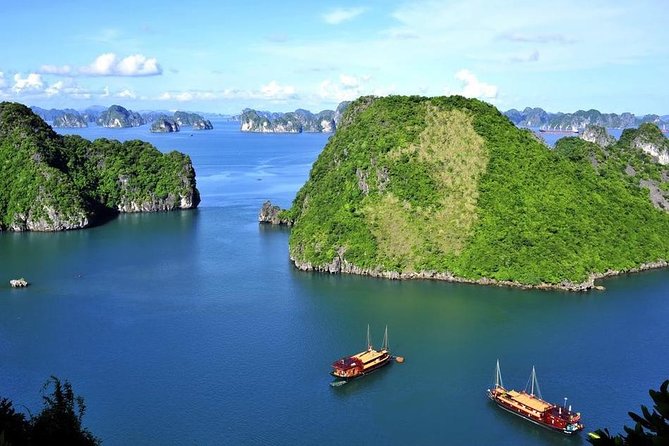 Halong Bay Full Day with Kayaking, Hiking viewpoint, Cave - Deluxe To Luxury - Titop Island, 420 steps and a white sand beach