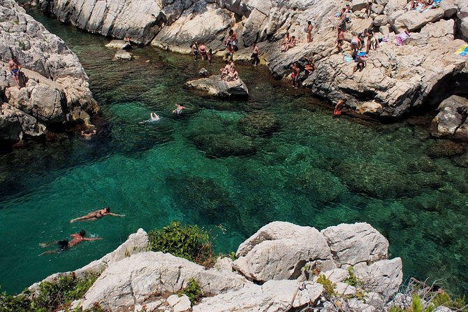 Hiking in the Calanques National park from Marseille - Calanque de Morgiou and the sea stop