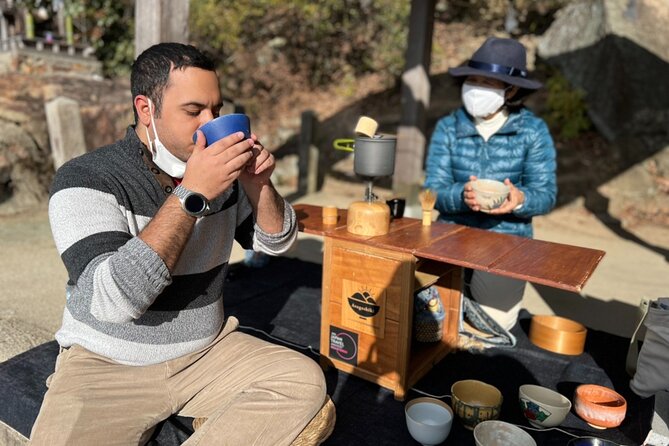 Hiroshima Local guided Hiking Tour&Open-air Tea Ceremony - Shinrinyoku, or forest bathing, on the way down