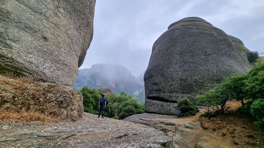 Kalabaka: Meteora Small-Group Hiking Tour w/ Monastery Visit - Climbing toward Great Meteoron and Varlaam