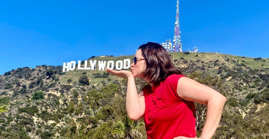 Los Angeles: Front & Back of Hollywood Sign Hike Guided Tour - The first photo stop and the front of the sign
