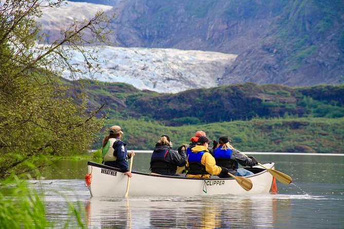 Mendenhall Glacier Canoe Paddle and Hike Juneau - Paddling across Mendenhall Lake