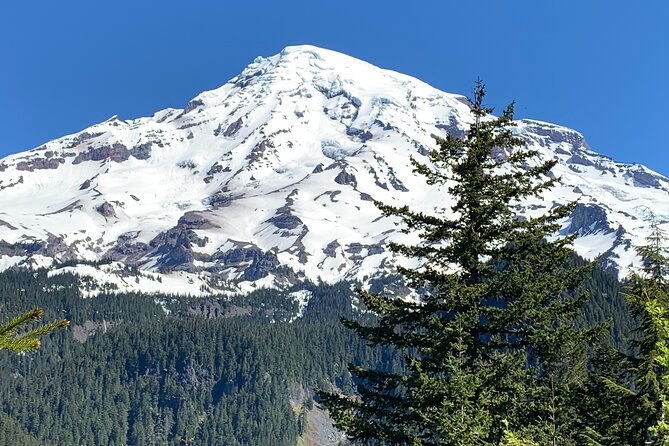 Mt. Rainier highlights - old forest, falls and glaciers - Reflection Lake and the mountain photograph