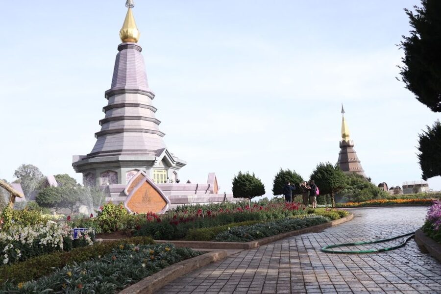 Private Doi Inthanon With Trekking Pha Dok Siew Nature Trail - King and Queen pagodas above the gardens