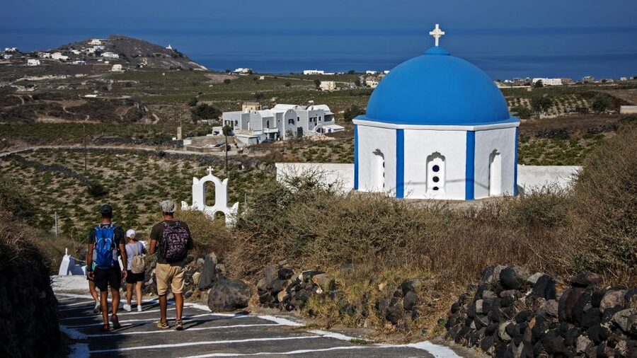 Santorini: Cooking Class and Easy Hike - One easy hour through vineyards and old chapels