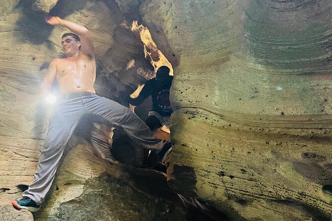 Taino Indian Cave, Arecibo Hike and Beach Tour from San Juan - Entering the cave and seeing Taíno carvings