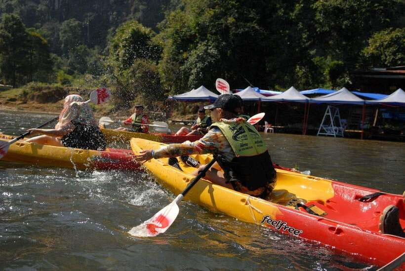Vang Vieng: Day Tour with Kayaking, Ziplining, and Rafting - Blue Lagoon 1 after the adrenaline