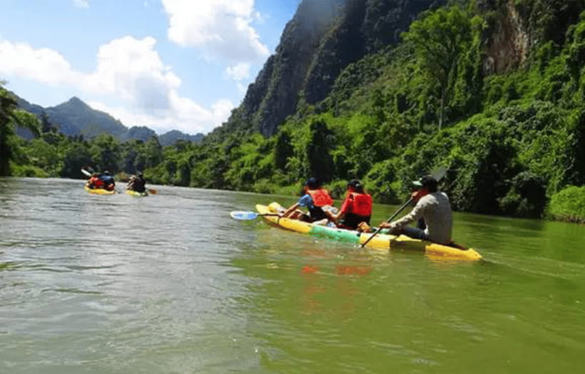 Vang Vieng: Day Tour with Kayaking, Ziplining, and Rafting - Transport, timing, and group comfort